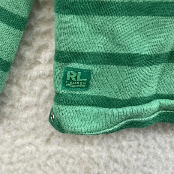Lauren Jeans Co Ralph Lauren Green Striped Pullover Sweater Womens M Medium - Picture 3 of 8